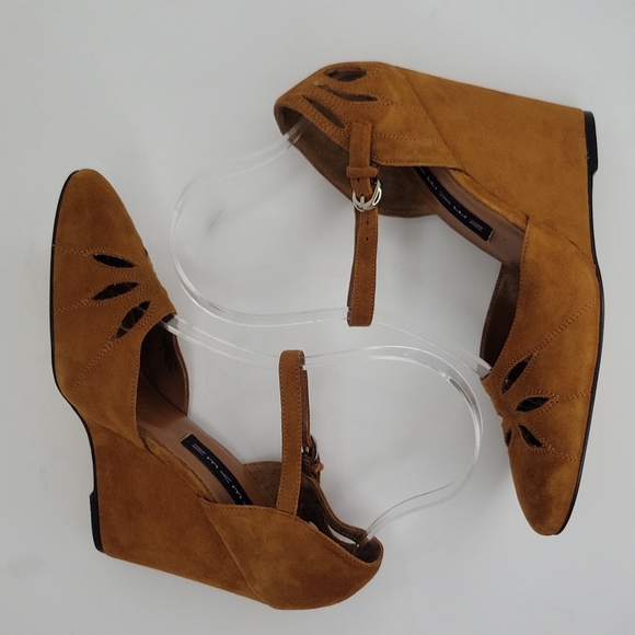 STEVEN by Steve Madden High Wedge Heel Suede Mary Janes 7M NWOT - Picture 6 of 14